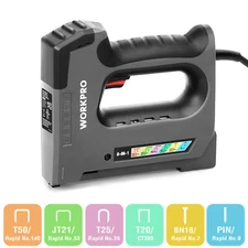 110V Corded 6 in 1 Staple Gun Electric Stapler Tackers Brad Nailer With Staplers