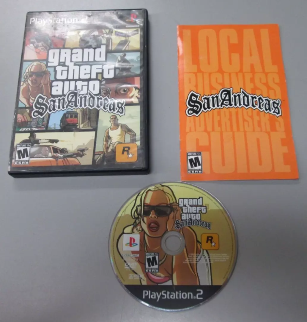 Grand Theft Auto San Andreas Playstation 2 ps2 w/ Manual - Tested Working