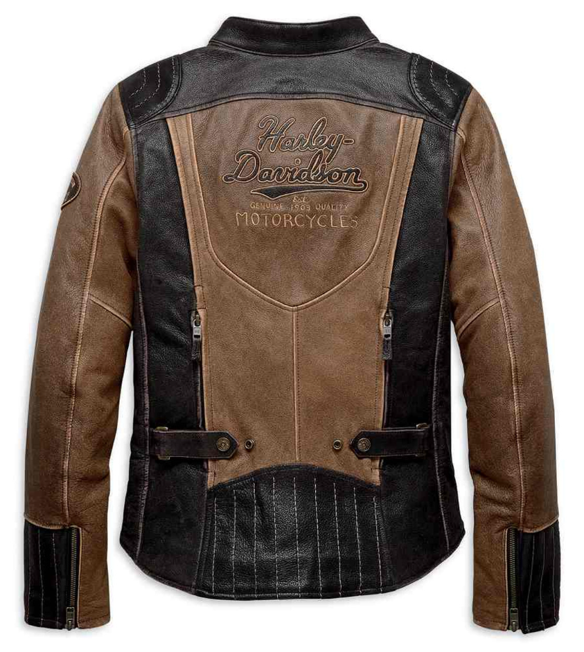 Harley-Davidson Women's Triple Vent Gallun Brown Leather Jacket
