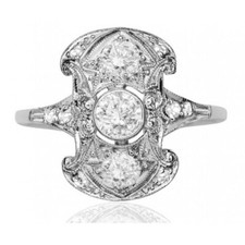 1.58Ct White Round Cut CZ Vintage Engagement Ring Solid 925 Sterling Silver