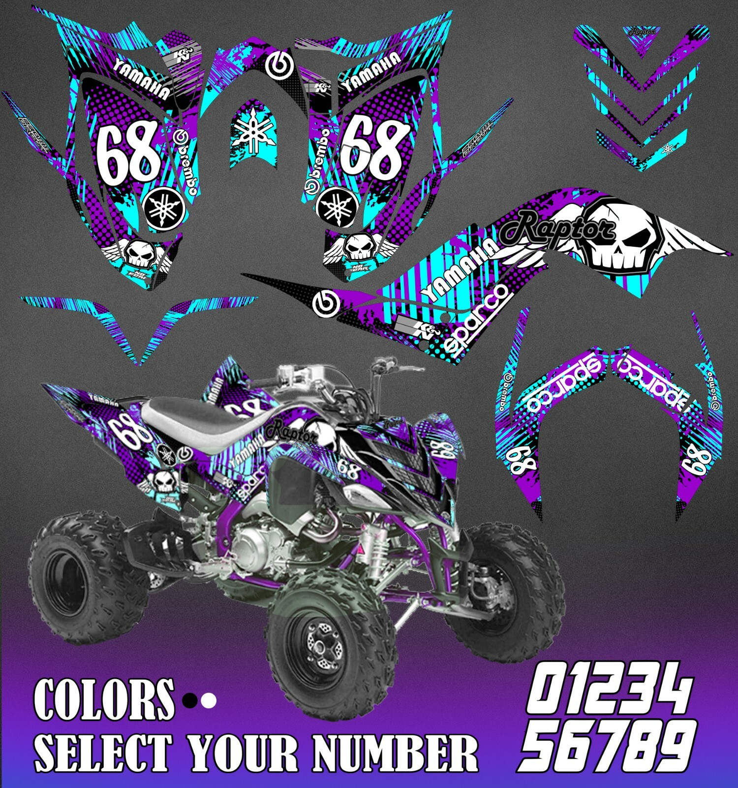 2006 Yamaha Raptor 700 Anniversary Edition OEM Style Graphics Decal Kit 2 thumbnail image