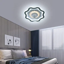 LED Fan Ceiling Light Ceiling Fan Lamp w/ ‎Remote Control+5 Blades 110 V
