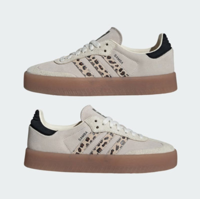 NEW ADIDAS Women's Samba Sambae Cream Leopard Shoes JI4226 Gazelle IG4990