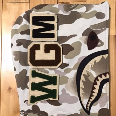 2012 BAPE Gradation camo shark full zip hoodie Beige A Bathing Ape