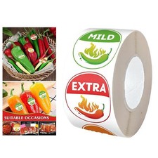 500x Food Packaging Chili Stickers for Grocery Store Hot Sauce Restaurant