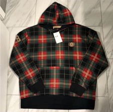 Jordan Men's Pullover Checkered Plaid Hoodie Green Red Black New