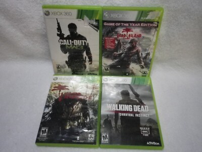 Lot of 4: XBOX 360 Call of Duty, Dead Island, Walking Dead, Riptide ...