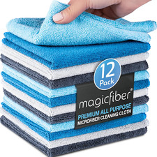 Microfiber Cleaning Cloth - 12 Pack, Large 13" X13  Highly Absorbent Streak-F...