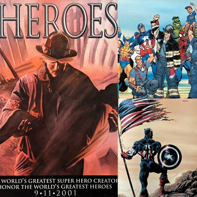 HEROES 9-11 2001 MARVEL COMICS MAGAZINE CREATORS HONOR TRIBUTE! ALEX ROSS COVER