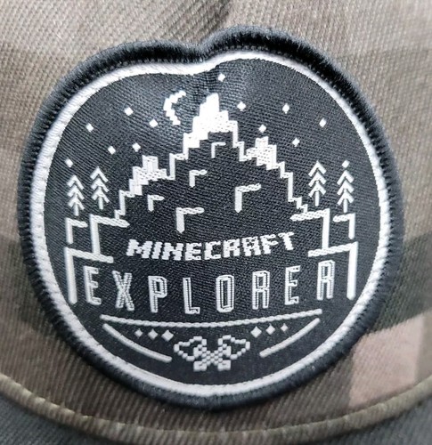 Minecraft Expert Explorer Gorra Sombrero Gris Bloque Parche Snapback Bioworld OSFA - NUEVO - Imagen 2 de 11