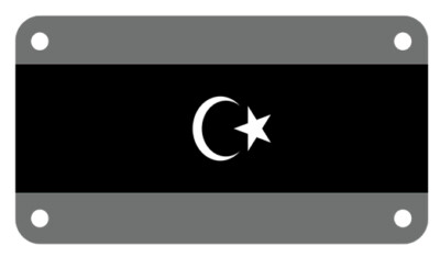 Libya Flag Black & Gray Version 4'' X 7'' ATV Motorcycle License Plate 