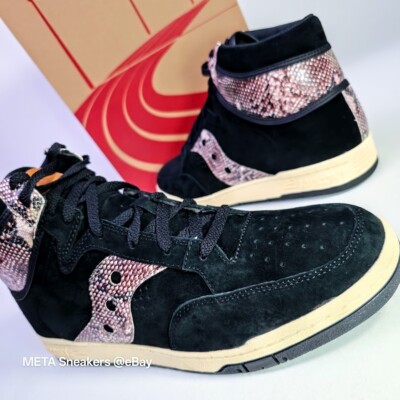 Saucony  Packer US 9 Men's Black Snakeskin Suede Retro Hangtime Hi  70127 1 New