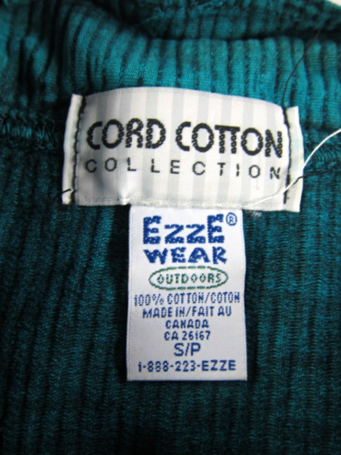 Vintage Ezze Wear Canada Outdoors Cotton Corduroy Green Zipper Vest Woman S-M - Picture 3 of 5