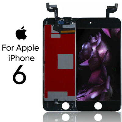 Für iPhone 6 Schwarz Retina LCD Bildschirm Ersatz Touch Digitizer Kamera Taste