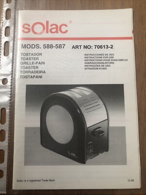 Bedienungsanleitung - Solac Toaster