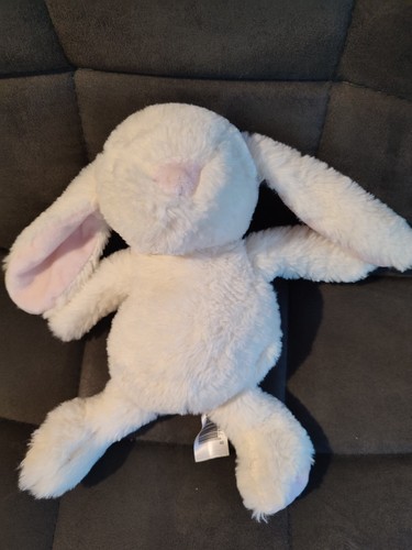 Doudou Lapin Simpson Trading – Motif Vichy Blanc Nœud Rose Et Jaune – Vintage