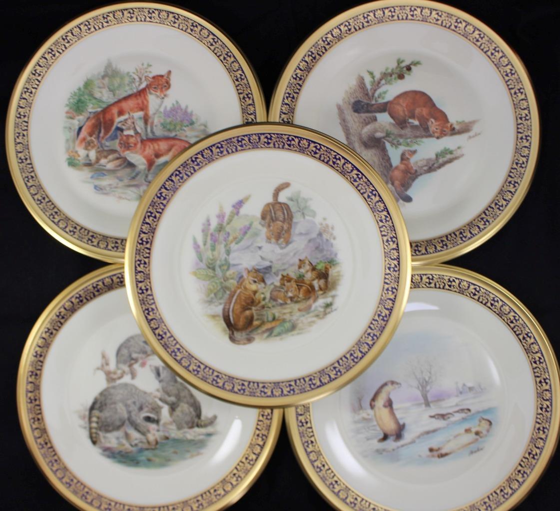 Lenox Woodland Wildlife Set of Five Collector Plates Various
