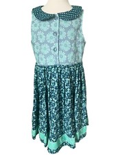 Matilda Jane Platinum Bridgewater Laverne Blue Teal Floral Dress EUC Sz 8  2/7