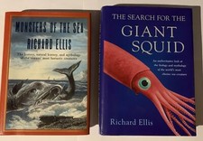 SIGNED Monsters of the Sea by Richard Ellis + The Giant Squid First Printing 