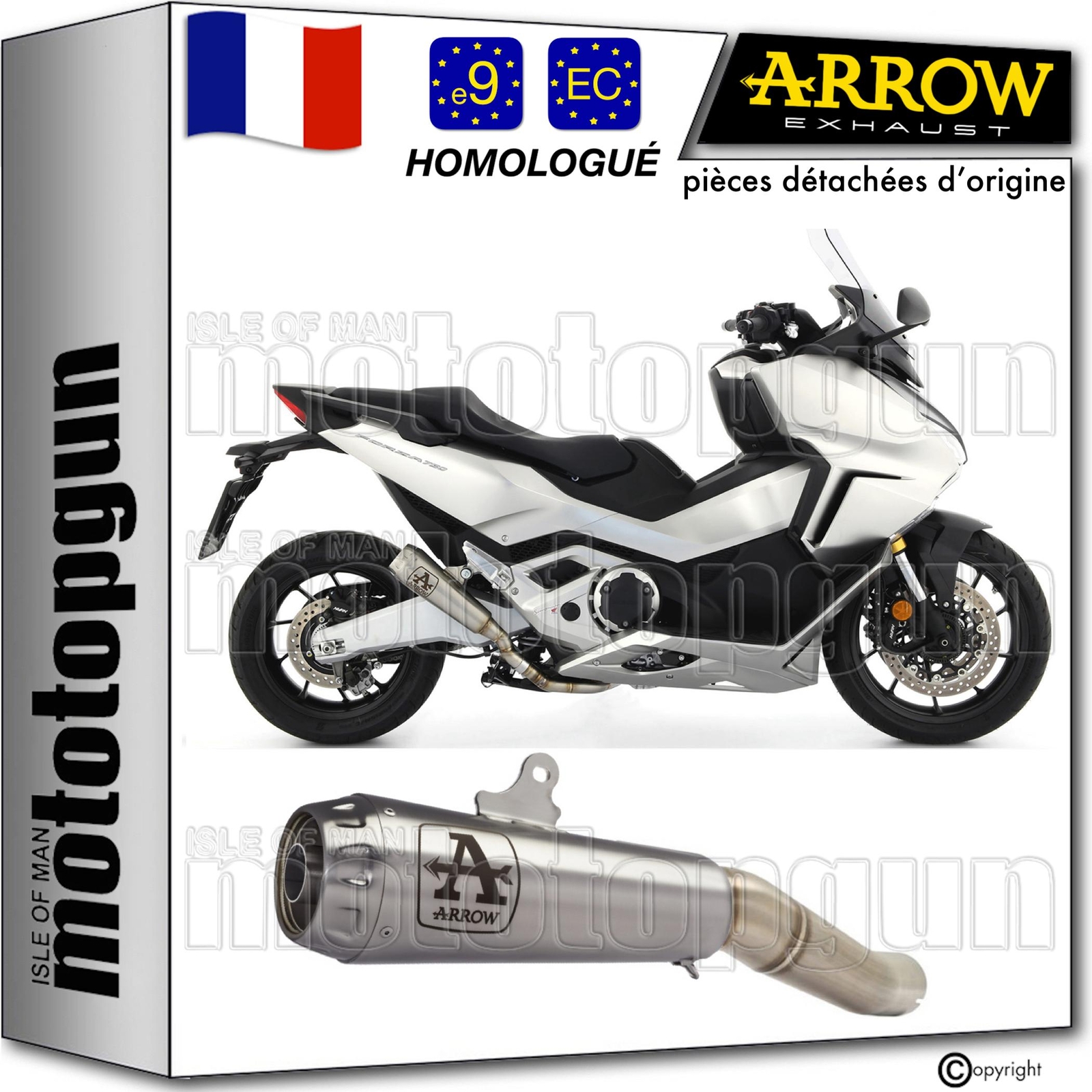 Pot Arrow Pro-Race pour Honda Forza 750 2021-2022 échappement moto homologué en inox sport