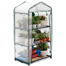 Image of 3 Tier Mini Greenhouse Grow House Outdoor Garden Frame Reinforced PE Cover