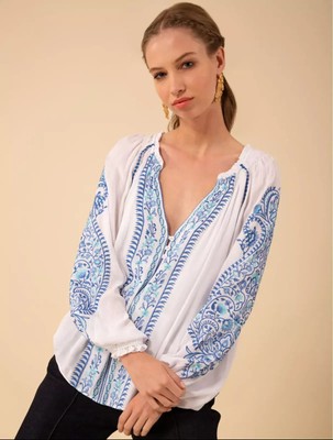 HALE BOB Sloane Embroidered Top $188.00 3ZHS240A Gr: M