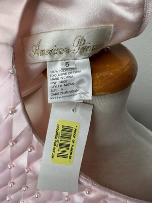 AN Special Occasion Dress American Princess Pink Pearls NWT Size 5