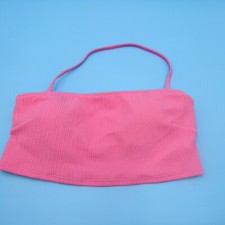 Victorias Secret Large Pink Ribbed Halter Padded Pullover Bikini Top Swimwear VS