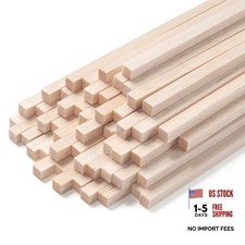 Square Wooden Dowel Rods, Balsa Wood Sticks, Balsa Wood Strips 1/4"x12"-50PCS
