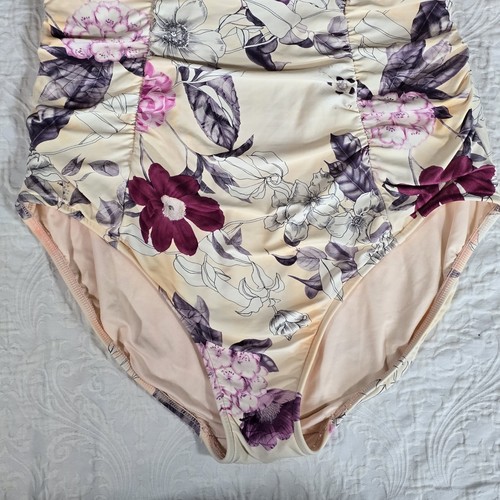 Seafolly Anthropologie Swimsuit Size 18 One Piece Floral Cage Back Plus Size - Picture 6 of 14