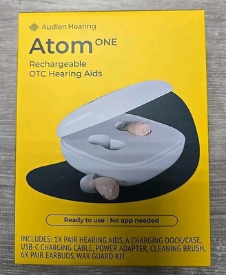 【充電式・超小型】Audien Atom One 集音器（ベージュ）ワイヤレス Audien Atom One OTC Hearing Aids Wireless, Rechargeable, Beige | eBay