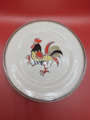 Vintage MCM Metlox Poppytrail Red Rooster Dinner Plate Cottagecore