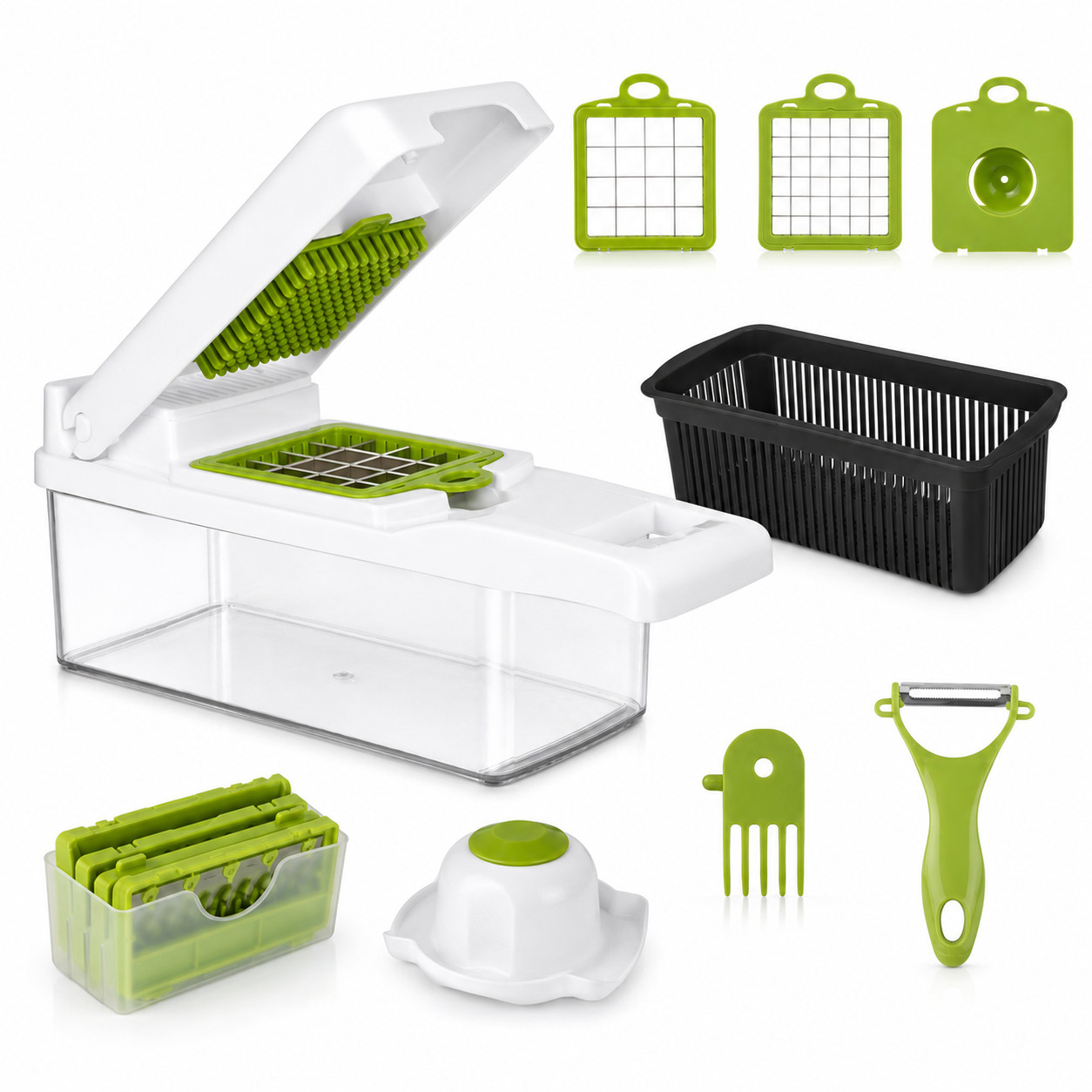 Prime Essentials 12-In-1 Vegetable Chopper With Container Fast Meal Prep