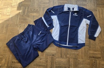 Vintage Lotto Tennis Italiano Men s  M  Blue/White Tracksuit NWT NOS Made Italy