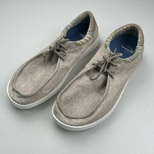 Hey Dude Mens Loafers Paul Chambray Beige Tan Canvas Slip On Shoes Size 9