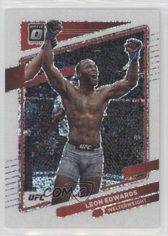 2022 Panini Donruss Optic UFC White Sparkle Prizm Leon Edwards #62 3hd