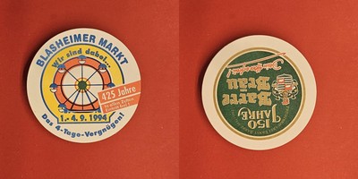 Barre Bräu Blasheimer Markt 1994 Brauerei Bierdeckel Bier