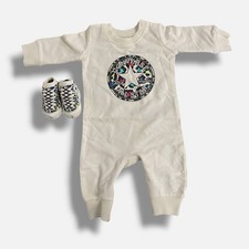 Converse Baby's White 2-Pc overall Socks Set Size 3M