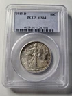 1943-D WALKING Liberty 50c silver Half Dollar PCGS MS64