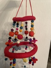 Multicolored Felt Elephant Baby Crib Mobile Nursery Decor Handmade Baby Shower
