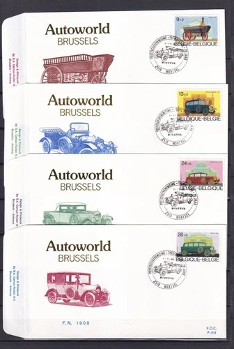 [LG79376] Belgium N°2232/2235FDC Cars First Day Cover COB € 10,00 MIX