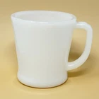 Vintage Fire King USA Oven Ware D-Handle Retro White Milk Glass Coffee Mug