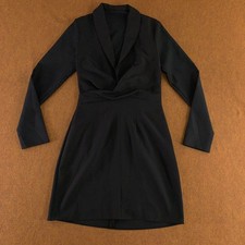 ASOS Design Womens US Size 4 Black Long Sleeve Cinched Blazer Mini Dress New