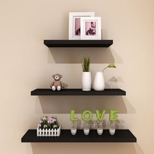 Set of 3 Floating Wall Shelves Picture Ledge Display Rack Book Hanging Shelf UK