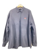 BEN DAVIS Long Sleeve Shirt, Large, Cotton, Black, Solid Color