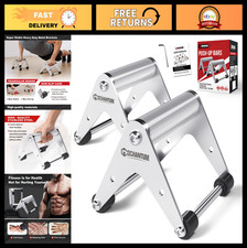 Heavy Duty Push Up Bars - Stainless Steel, 660 lb Capacity, Anti-Slip Base, A-Fr