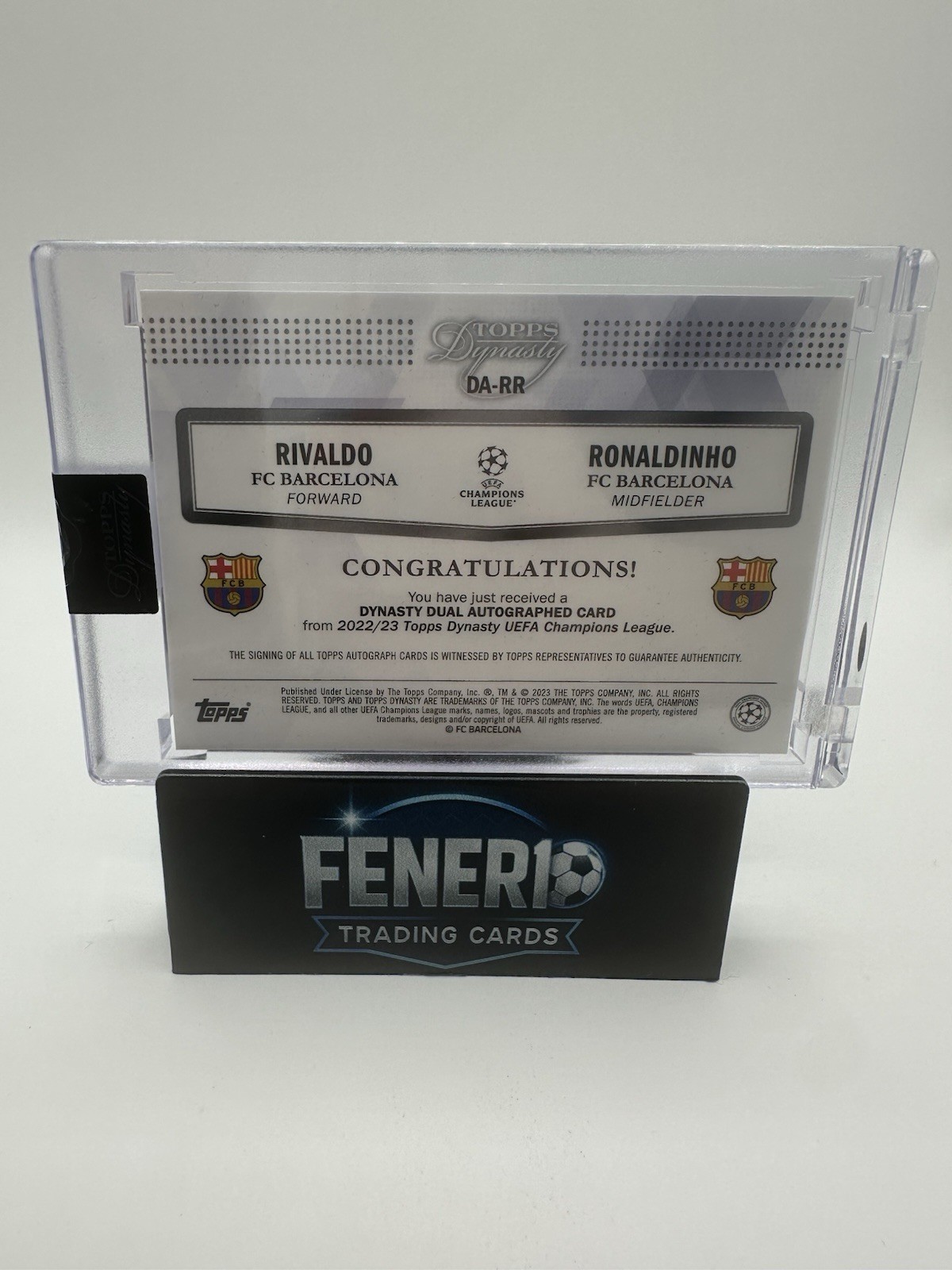 2022-23 Topps Dynasty UEFA Ronaldinho Rivaldo #DA-RR On Card Dual Auto /10 view 2