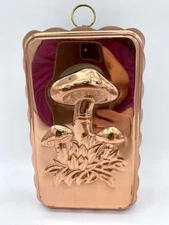 Vtg Copper Mushroom Design Cake Jello Mold Kitchen Hanging Wall Decor EUC