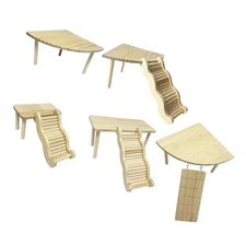 Wooden Hamster Platform with Ladder Animal Climbing Stair for Squirrel Dwarf