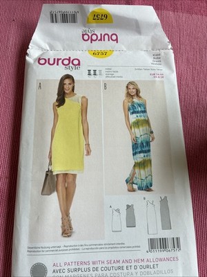 Burda 6757 Kleid Muster US 8 bis 18, UK 10 bis 20 neu und ungeschnitten